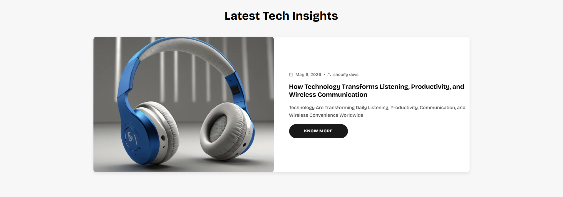 Featured blog section preview