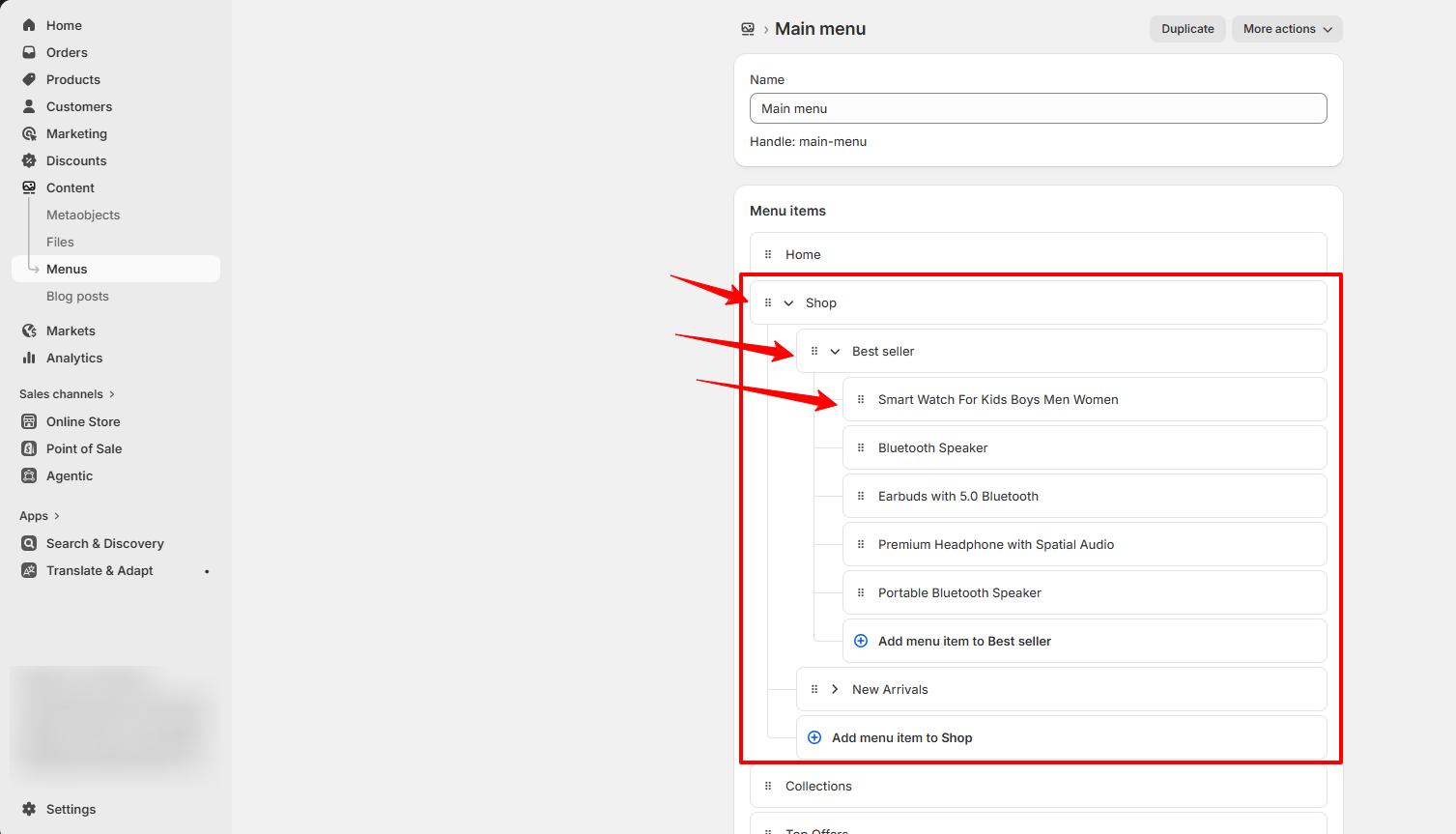Nested Navigation Structure