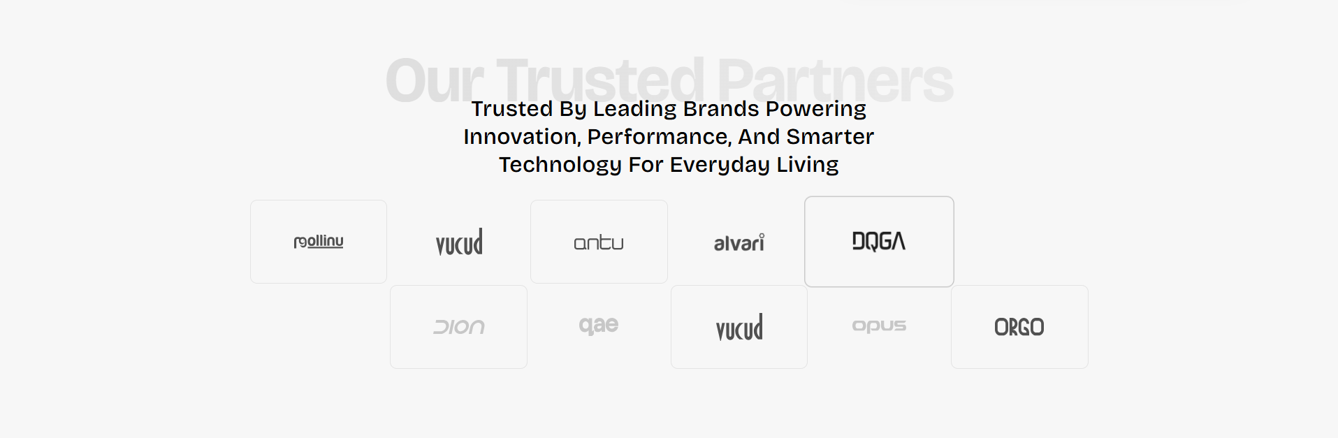Partner logos section preview